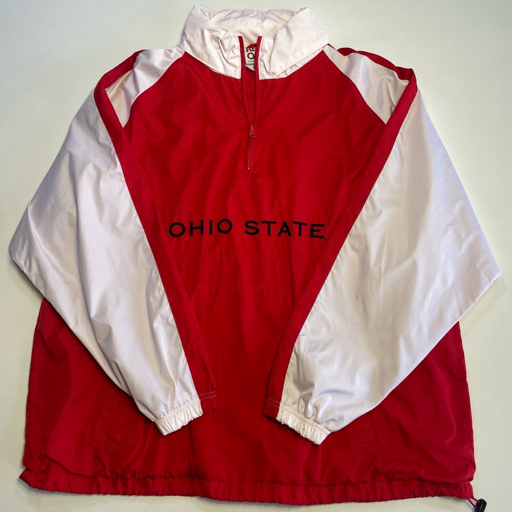 Vintage RED OAK OHIO STATE Buckeyes pullover windbreaker